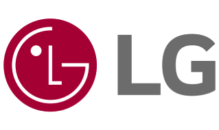 LG logo with red circular emblem and grey “LG” lettering on transparent background