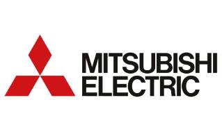 Mitsubishi Electric logo: three red diamonds arranged in a triangle to the left of the words "MITSUBISHI ELECTRIC" in black capital letters.